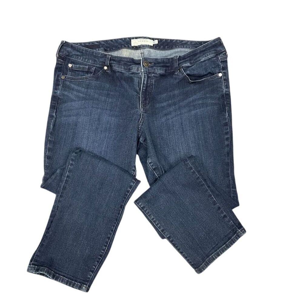 Torrid Womens High Rise‎ Jeans Size 20R Blue Dark Wash Stretchy Denim
